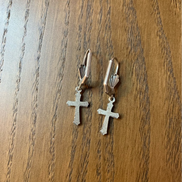 NWOT ANNE KOPLIK CROSS EARRINGS - Picture 2 of 2